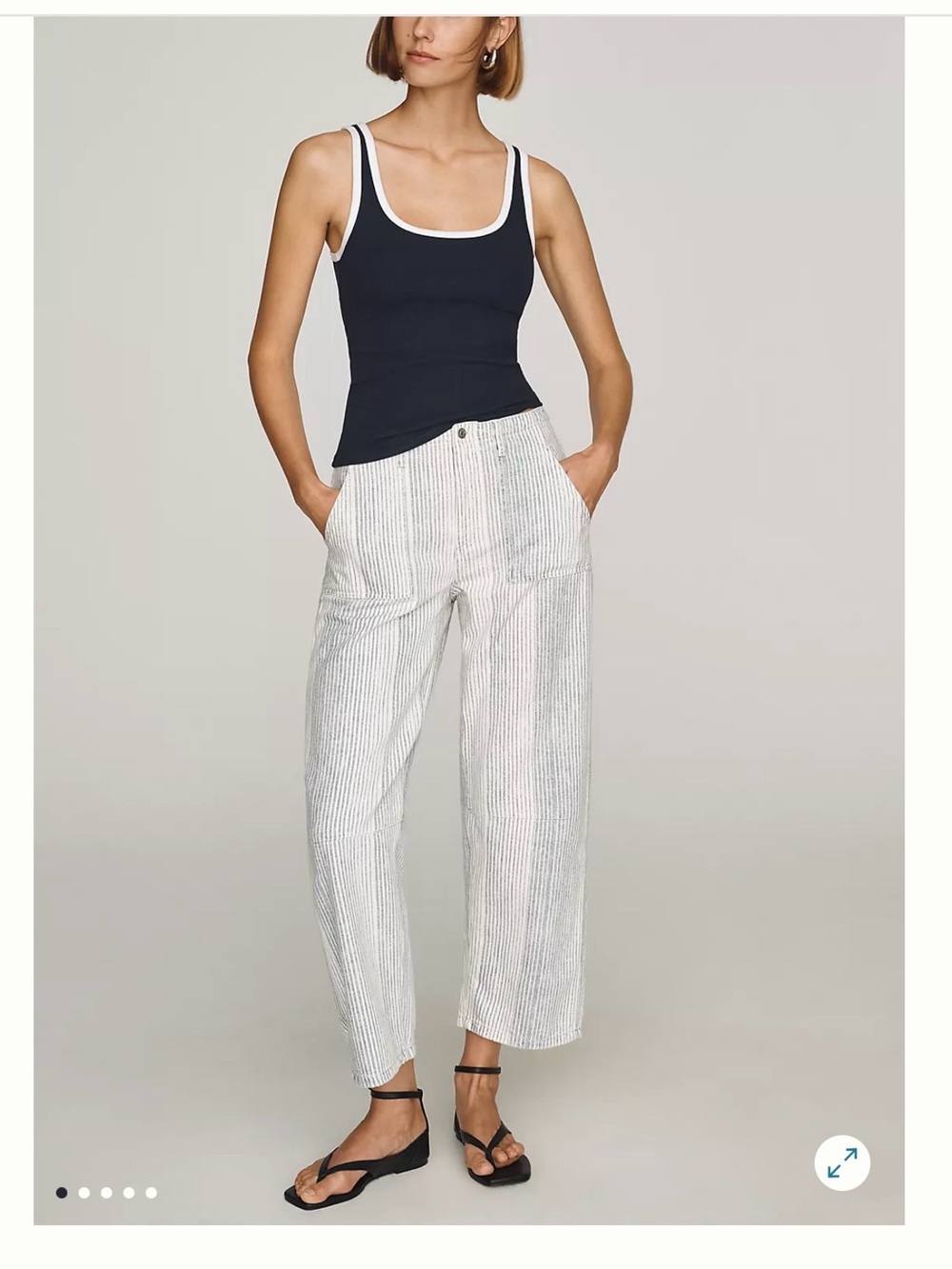LE JEAN Utility High-Rise Barrel in Summer Stripe